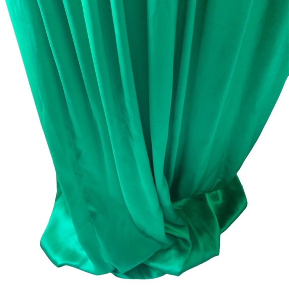 ONE by Contrarian Babs Bibb 100% Silk Maxi Dress in Emerald Green Sz 0 - Picture 6 of 9